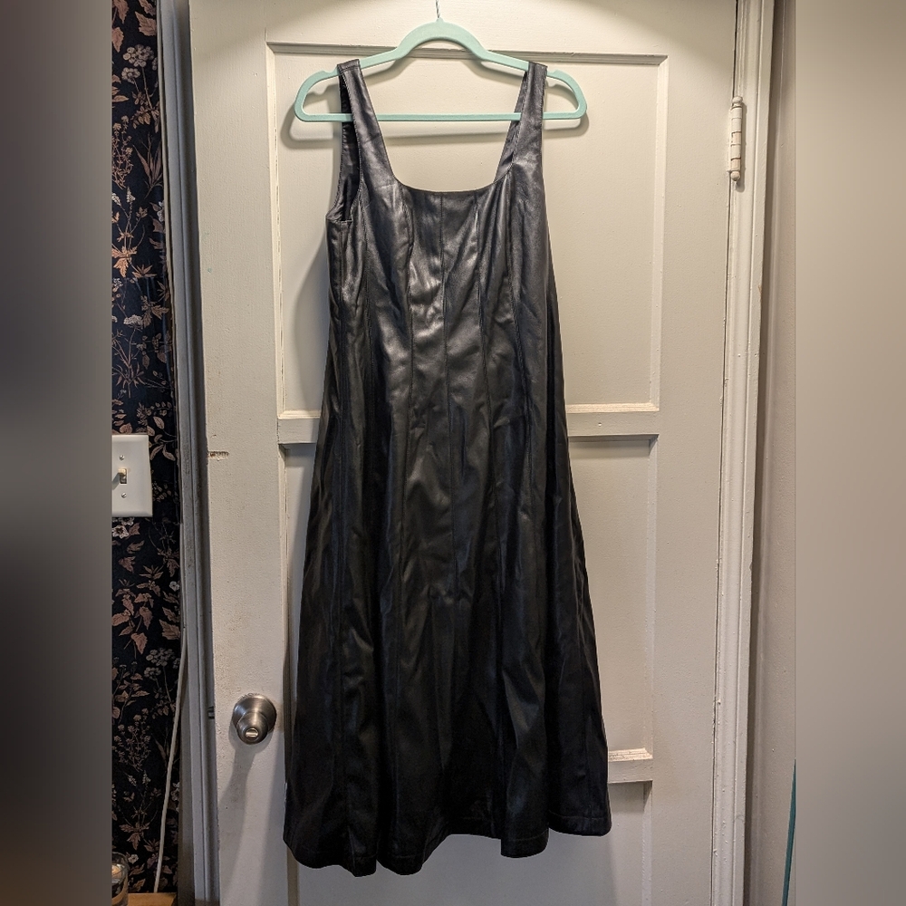 NWT 7 For All Mankind faux leather dress